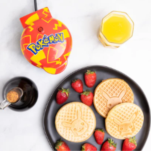 Pokemon Mini Waffle Maker – Pikachu 4-Inch Non-Stick Waffle Baker UNCANNY BRANDS