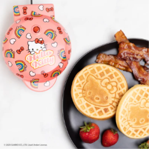 Hello Kitty Mini Waffle Maker - Compact 4-Inch Non-Stick Character Waffle Iron UNCANNY BRANDS