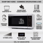 PDP visual matrix infographic for SHARP SMC1162KSC, featuring factual product cues and specifications.