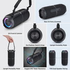 Product matrix image showing four consistent view angles of the Sharp GX-BT390 speaker.