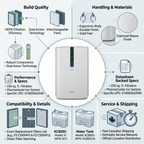 Trust infographic for SHARP KC850U air purifier, highlighting build, handling, and Canadian shipping.