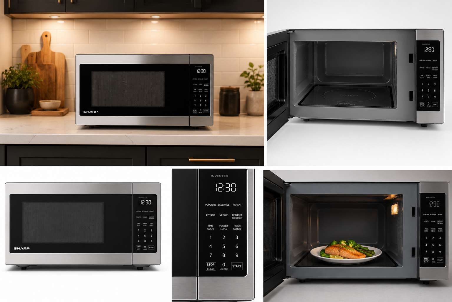 Sharp Carousel Microwave – Sharp SMC1174KSC Countertop Microwave Oven with Inverter Technology, 1.1 Cu. Ft. 1100W Stainless Steel SHARP Canada
