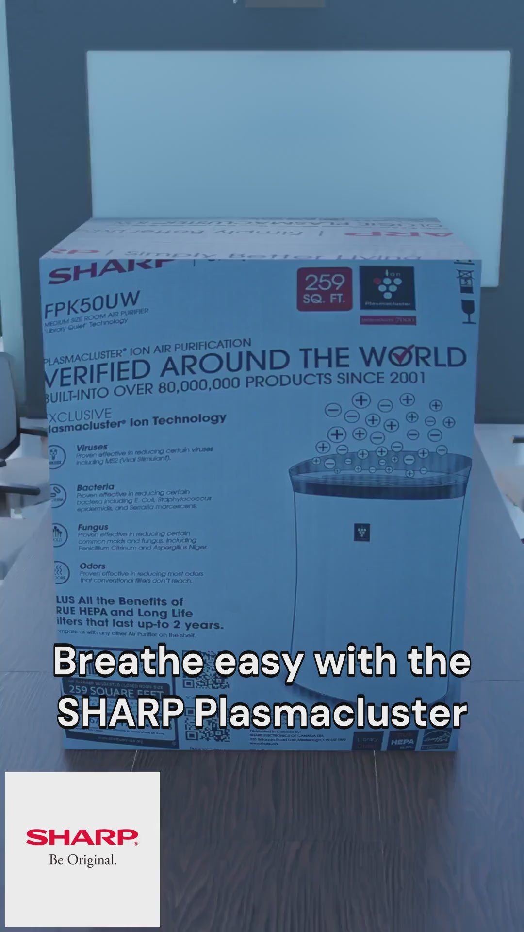 True HEPA Air Purifier – Sharp KC850U Plasmacluster Air Purifier and Humidifier for Rooms up to 250 sq. ft.
